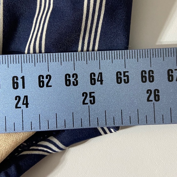 Merona Swimsuit One Piece Blue Stripes X Large String Halter - Picture 9 of 11